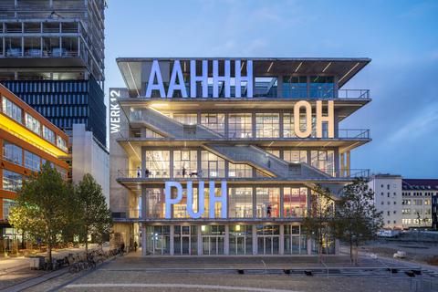 Neu, frech, hybrid: Das Gebäude „Werk12“ in München ist mit dem DAM-Preis 2021 ausgezeichnet worden. Foto: Ossip van Duivenbode/DAM