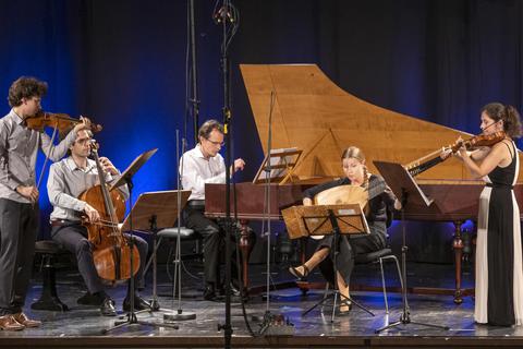 Das Barockensemble Ludus Instrumentalis gastiert auf Einladung des Mainzer Musiksommers im Kurfürstlichen Schloss. Foto: hbz/Stefan Sämmer