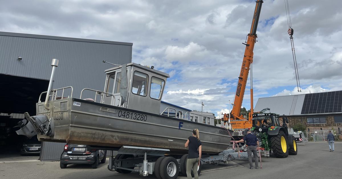 New Kühkopf ferry is in Oppenheim - | but can't start yet