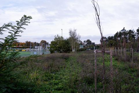 Das Gelände hinter dem Fußballfeld der SKG in Richtung Wald eignet sich für den Bau eines Pumptracks. Zuvor muss jedoch der Flächennutzungsplan geändert werden. Archivfoto: Leila Martin