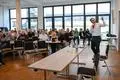 CDU-Bürgermeisterkandidat Max Hochstätter stellt sein Programm im Bürgersaal in Nauheim vor.