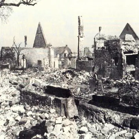Ein Bild der Zerstörung: In wenigen Minuten ging in einer Augustnacht des Jahres 1944 das alte Königstädten im Bombenhagel unter.
