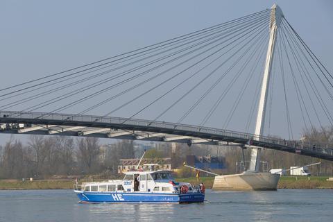 Der Vergleich mit der Rad- und Fußgängerbrücke bei Kehl (Bild) hinke, meint Minister Wissing. Denn bei Bingen wäre eine Rheinbrücke bis zu 700 Meter lang, bei Kehl sind es nur 275. Archivfoto: dpa