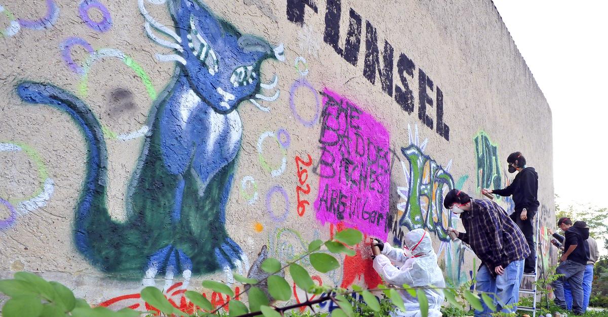 Neue Fläche: Ingelheim gibt Jugendlichen Graffitiwand am Blumengarten frei