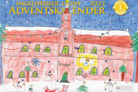 In diesem Jahr gibt es erstmals eine Sonderedition des Lions-Adventskalenders. Das Motiv hat eine Schülerin der vierten Klasse der Pestalozzi-Grundschule gestaltet. © Ralf Claus