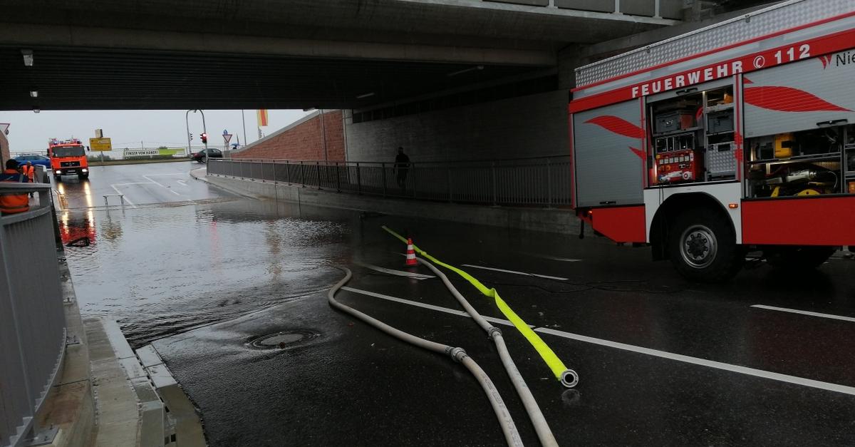Heavy rain in Nierstein: New B420 underpass is flooded