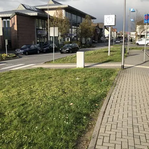 Auf diesen Grünstreifen sollen die Fahrradboxen gestellt werden.