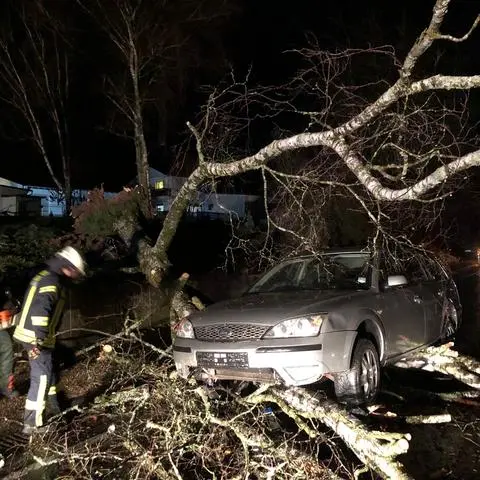 Aufgrund des Unwetters sind in Wetzlar Bäume umgestürzt. Während der Aufräumarbeiten waren die Straßen voll gesperrt.