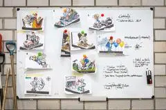 Mit diesen Vorlagen des Kreativkreises arbeitet das Wagenbauteam. Aus 2D wird dann wischen November und März 3D.