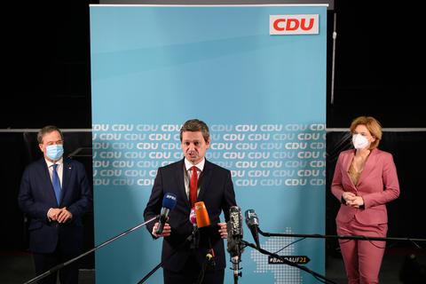 Die Kreisvorsitzenden sowie die Kandidaten und Kandidatinnen für die Landtagswahl - wurden über eine Videokonferenzsoftware zugeschaltet. Foto: dpa