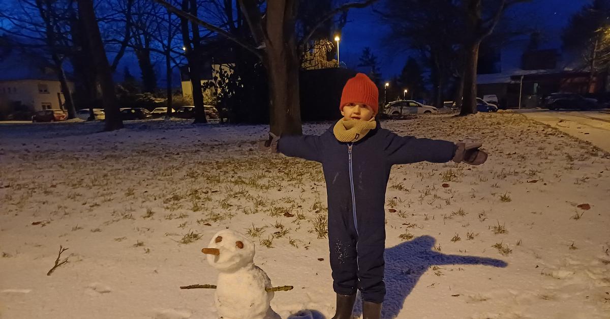 Erster Schneefall 2026 in Mainz: Unfälle und Schneemänner