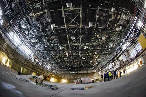 Der Kongresssaal der Mainzer Rheingoldhalle soll bis Anfang 2022 fertig gestellt sein. Foto: Sascha Kopp