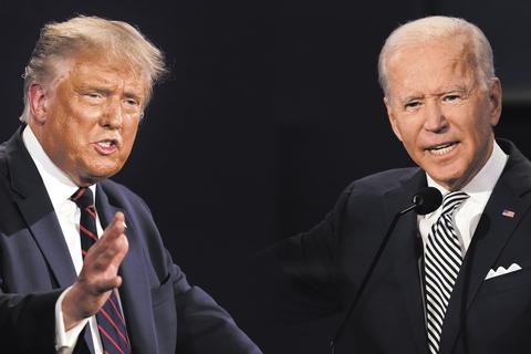 Der Amtsinhaber und sein Herausforderer:  US-Präsident Donald Trump  und Joe Biden. Fotos: dpa; Montage: vrm