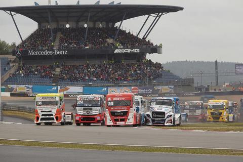 Die Veranstaltungen am Nürburgring, hier der Truck-Grand-Prix, laufen gut – sagen die Betreiber. Mirco Markfort (rechts) führt seit 16 Monaten die Geschäfte.Fotos:  CNG/Frey, Dirk Holst  Foto: 