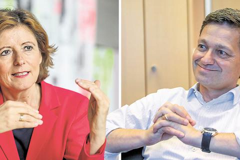 Malu Dreyer (SPD) und Christian Baldauf (CDU). Fotos: Harald Kaster