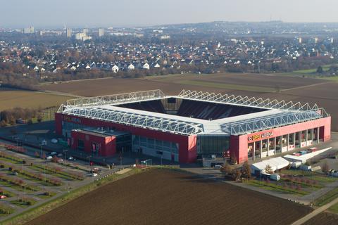 Die Opel Arena heißt ab Sommer anders. Noch ist der neue Namenssponsor jedoch nicht bekannt. Foto: Justus Hamberger/Simon Rauh