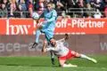 Fussball - 3. Liga - Rot-Weiss Essen - SV Wehen Wiesbaden - 25.03.23, 
Sascha Mockenhaupt (SVWW), Oguzhan Kefkir (RWE),

- Foto: Paul Kufahl/rscp-photo
