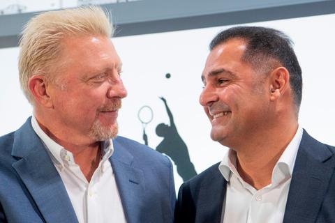 Gute Freunde: Investor Khaled Ezzedine (rechts) hat "Boris Becker International Tennis Academy" gemeinsam mit dem Tennis-Star geplant. Archivfoto: dpa 