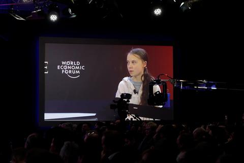 Greta Thunberg verschärft beim Weltwirtschaftsforum den Ton in der Klimadebatte.Foto: dpa 